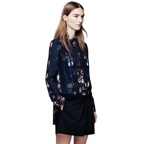Thakoon Addition Silk Floral Print Top 6 - Picture 1 of 10